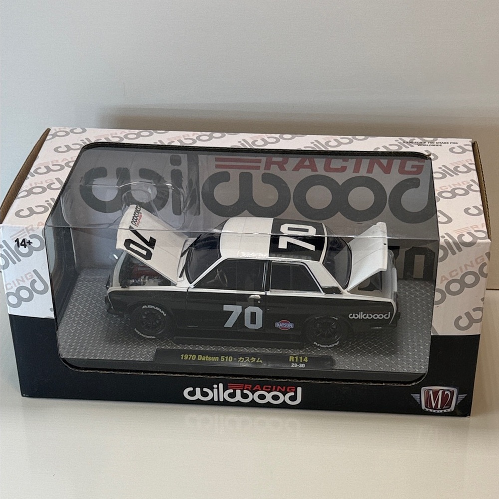 Wilwood Racing 1970 Datsun 510 Diecast Model Car - Black and White